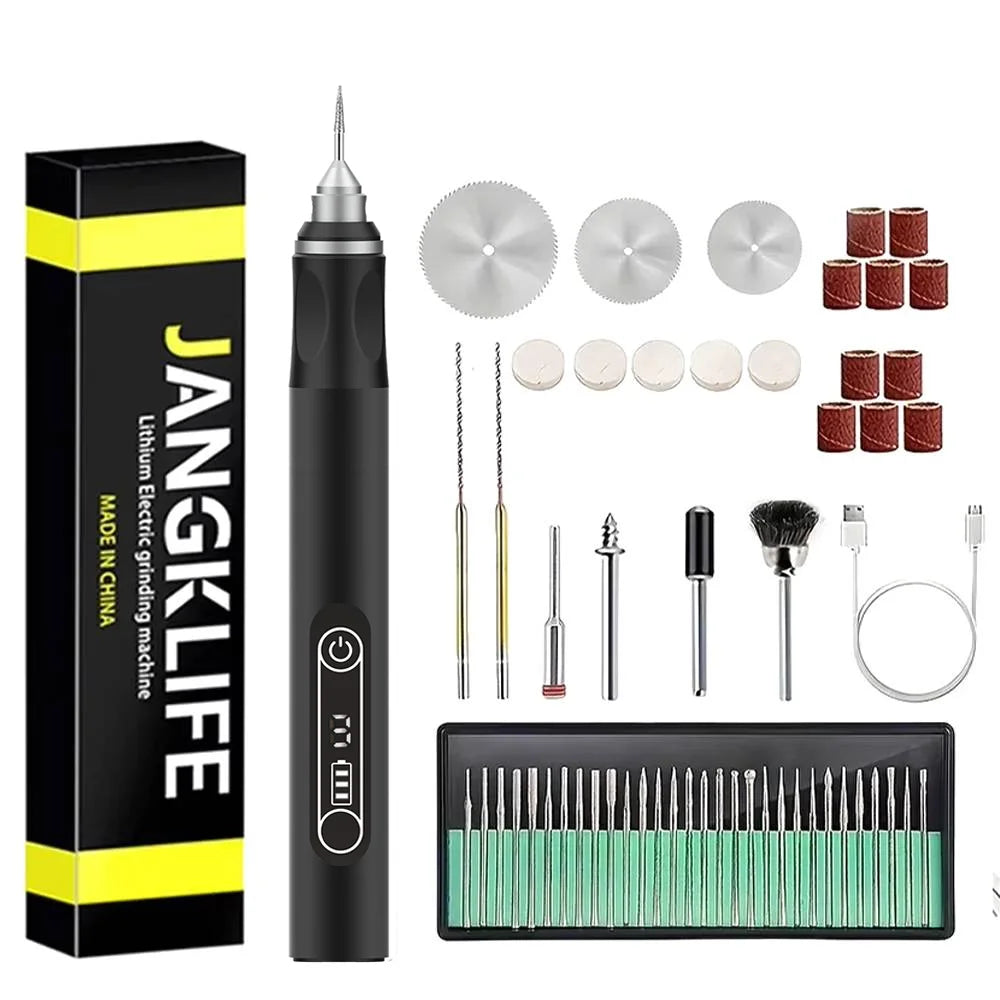 JANGKLIFE USB Cordless Rotary Tool Kit - Engraving Pen for Wood, Metal, Jewelry, Glass