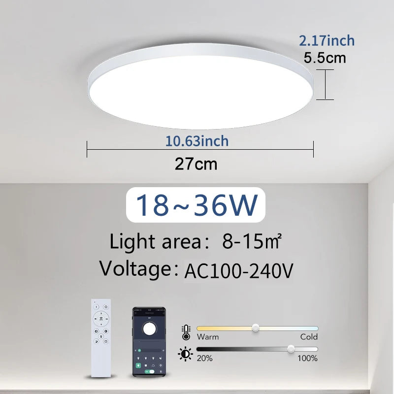 MARPOU Large LED Ceiling Lamp - Modern Bright Illumination for Bedroom