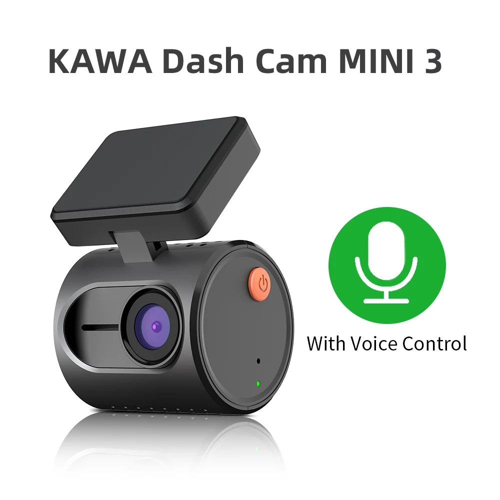 KAWA Dash Cam MINI 3 - 2K Dash Camera with Voice Control, Night Vision & WiFi APP