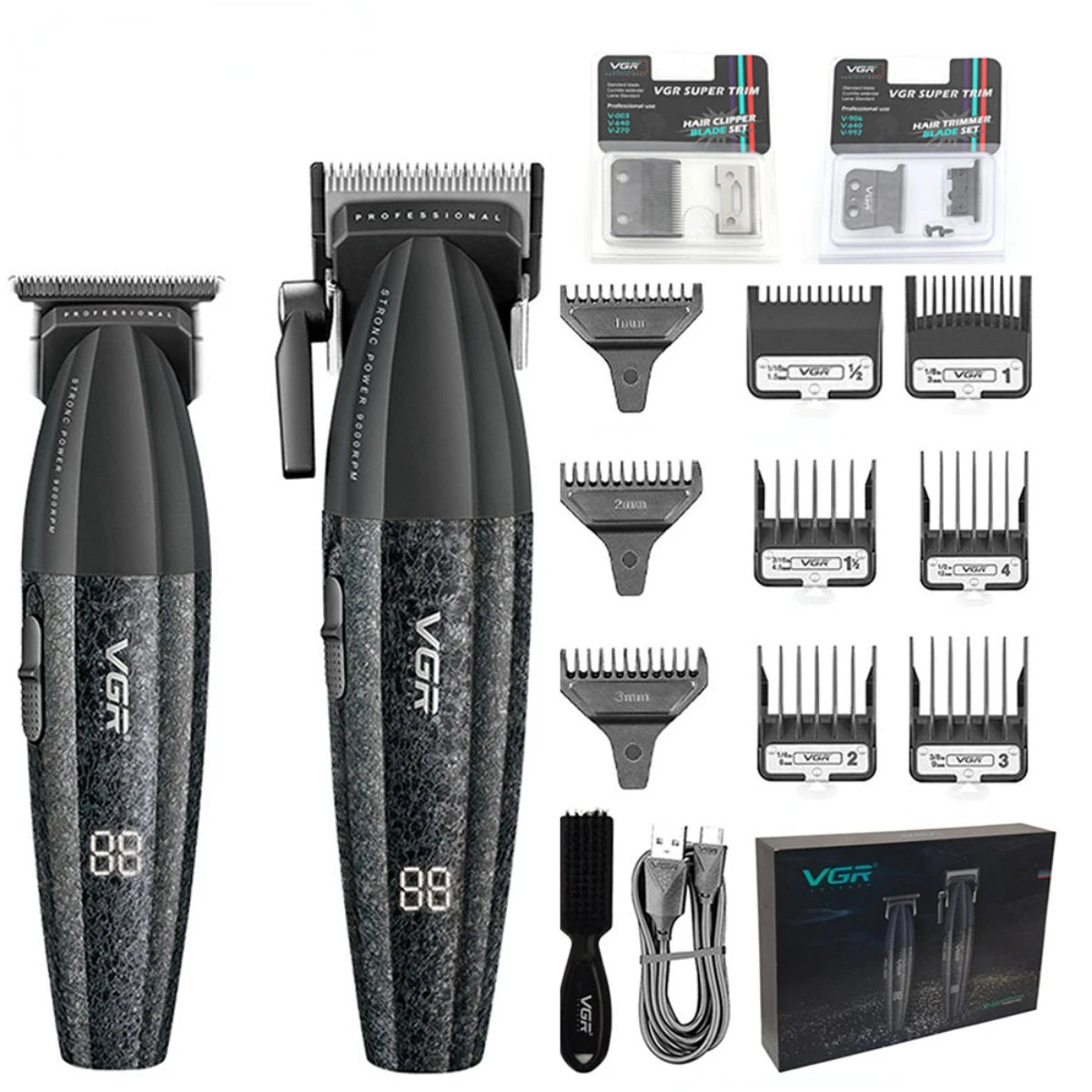 VGR Professional Cordless Hair Trimmer - Electric Clippers
