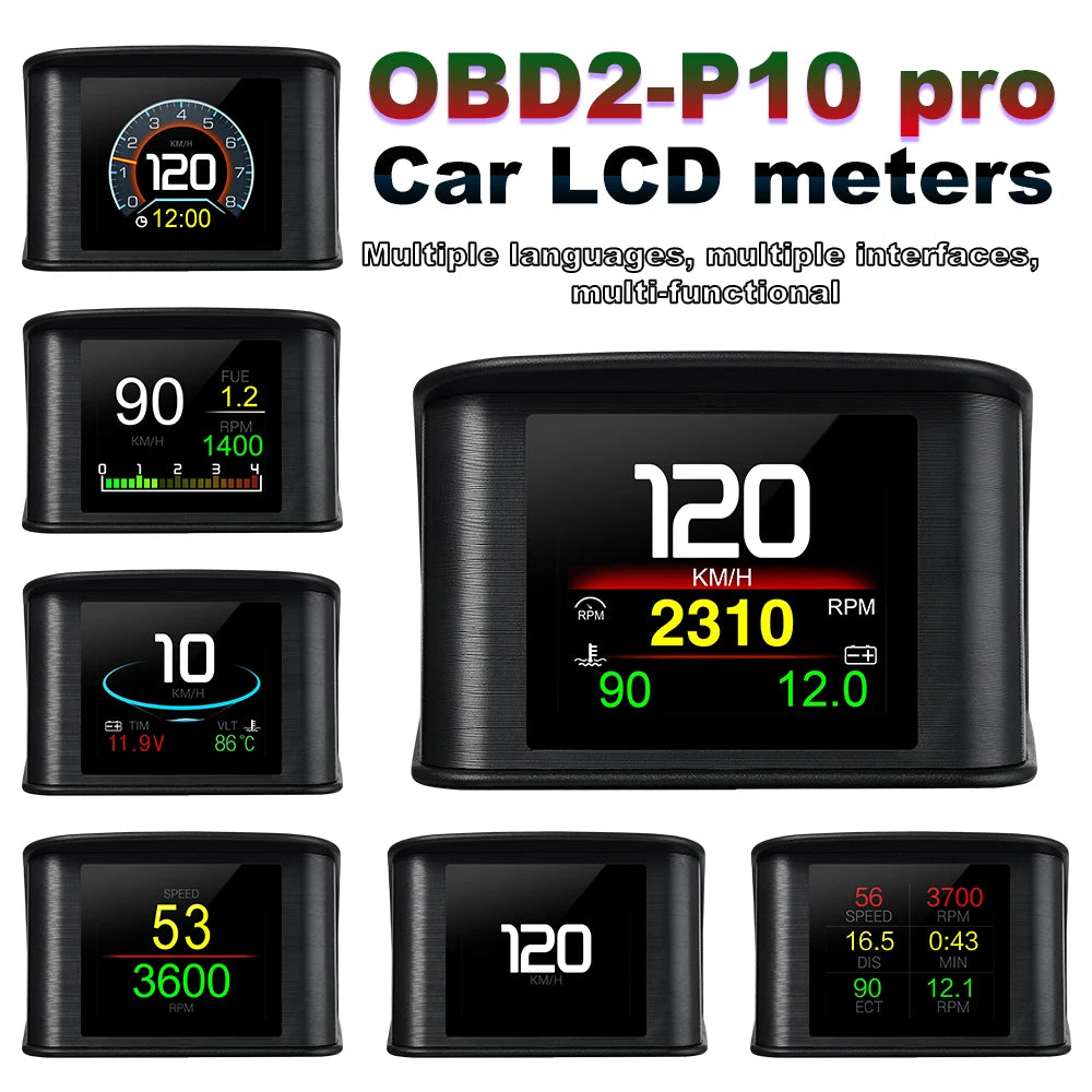 P10 PRO OBD2 Head Up Display - Smart Digital Meter Speedometer