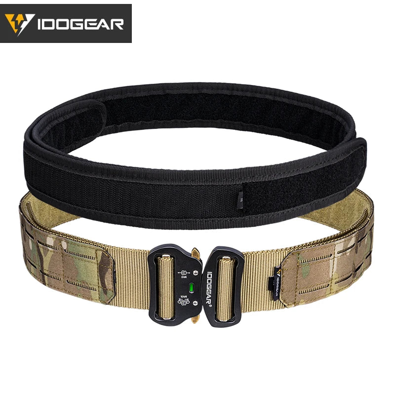 IDOGEAR 2-Inch Tactical Belt with Quick Release Buckle & MOLLE Laser Cut