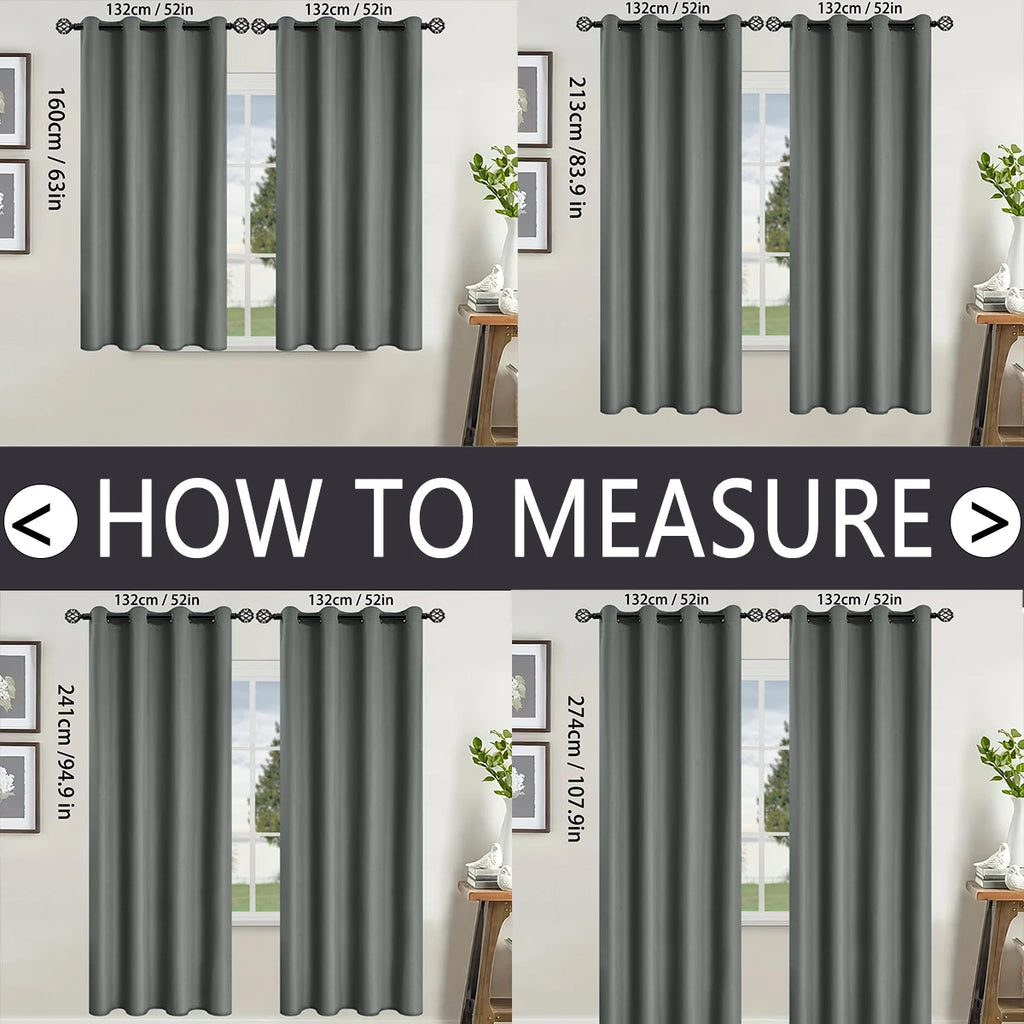 Modern Blackout Curtains - 2 Pcs Set with Coated Lining for Home Decor
