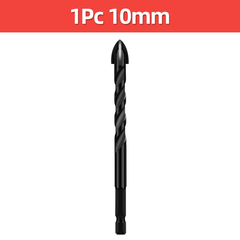 TOOLEYE Multifunction Cross Hex Drill Bit Set - Concrete, Tile, Glass, Metal