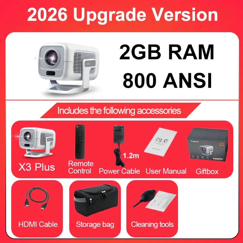 DITONG X3Plus HD Projector | Native 1080P 4K WIFI6 Android