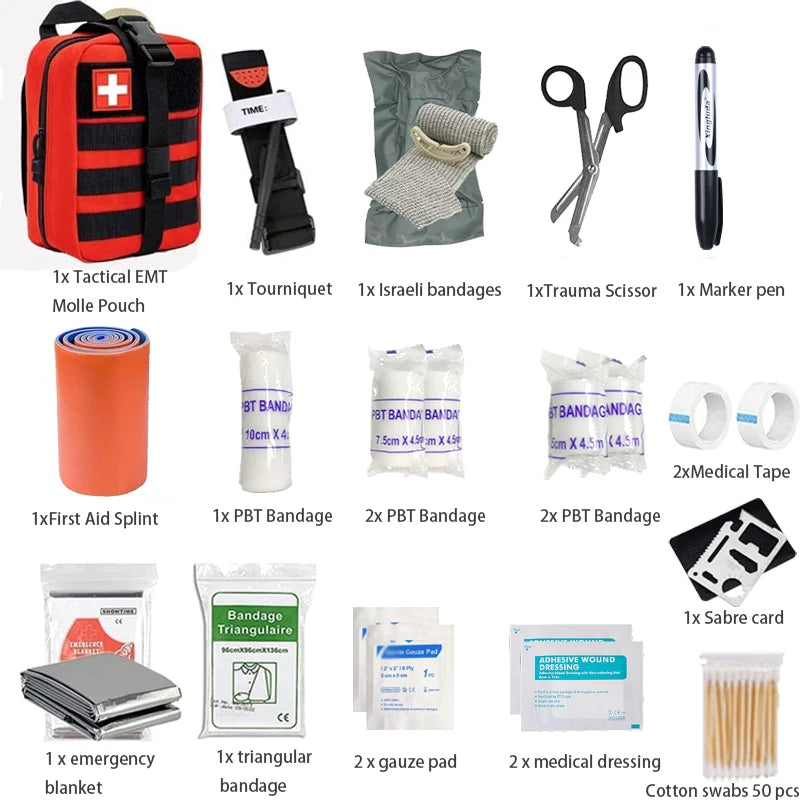 IFAK First Aid Kit 70 Pcs with Tourniquet & Survival Backpack - Emergency Medical Gear