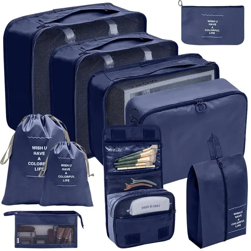 7/10 Pcs Travel Organizer Set - Packing Cubes & Storage Bags for Suitcases