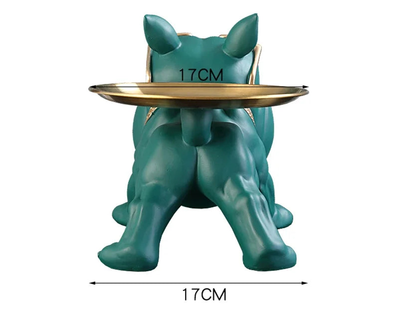 Charming Bulldog Figurine Key Storage - 30cm Resin Dog Statue Home Decor