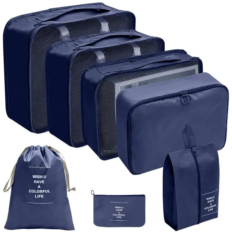 7/10 Pcs Travel Organizer Set - Packing Cubes & Storage Bags for Suitcases