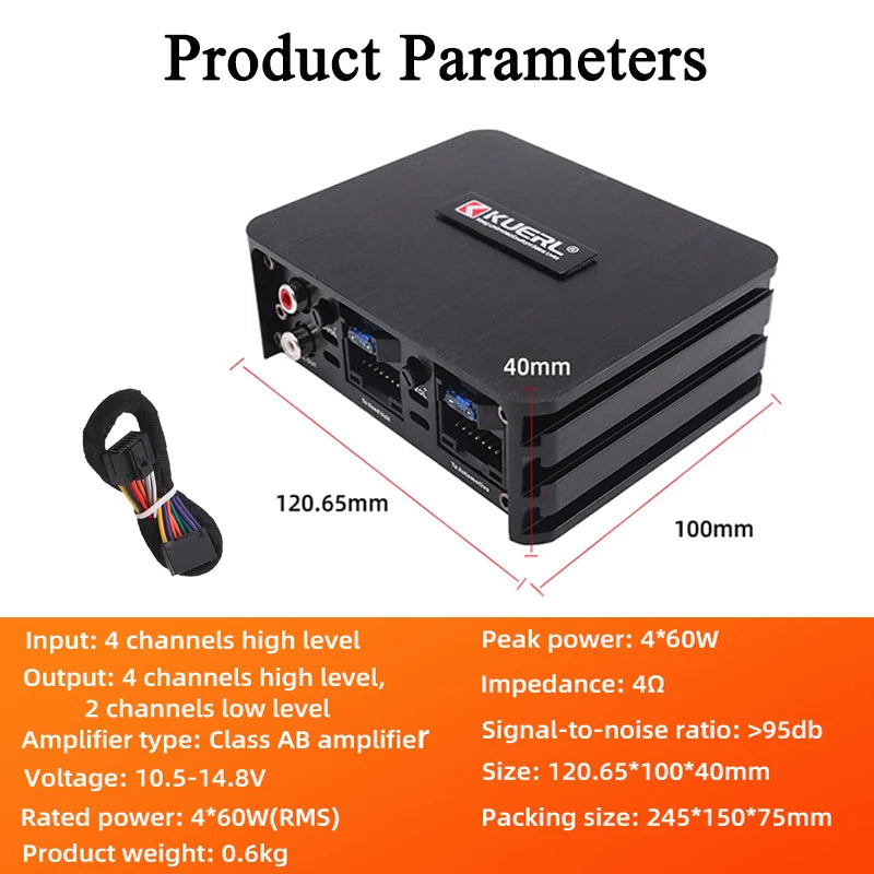 Car Power Amplifier 4*60W DSP | Lossless Audio for Android Large Screens