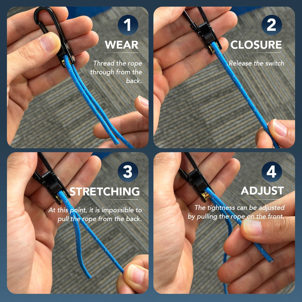 Retractable Paracord Fasteners | High-Strength Tensioners with Carabiners