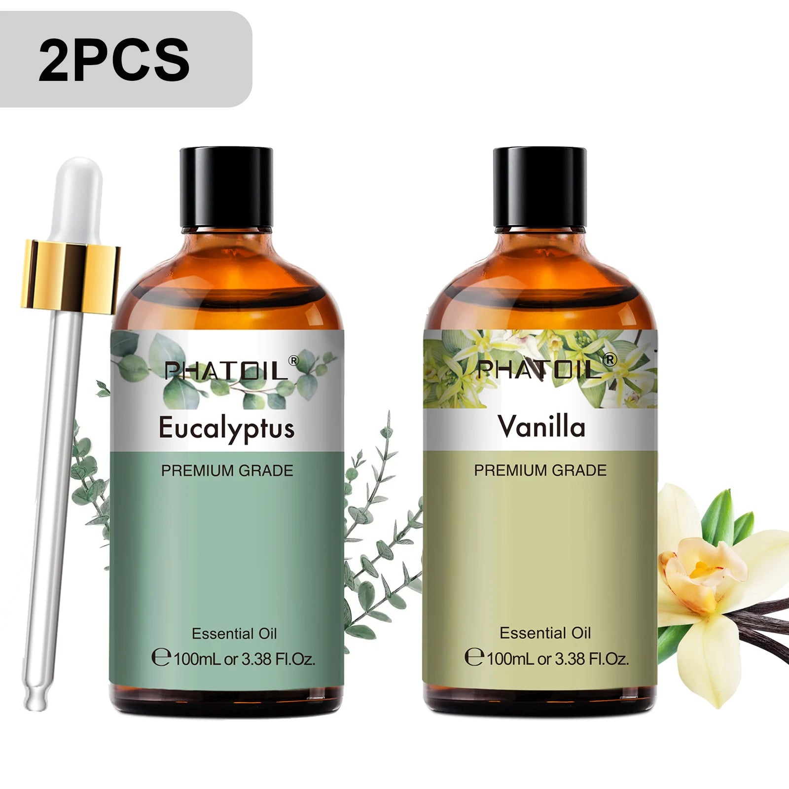 PHATOIL Premium Essential Oil Blend - Sandalwood, Lavender, Eucalyptus, Peppermint