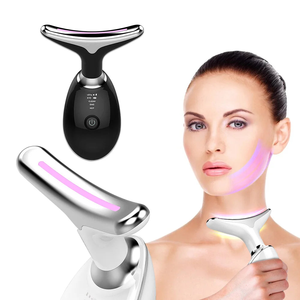 Vabena Face & Neck Lift Device - EMS, LED Light Therapy, Anti-Wrinkle Massager