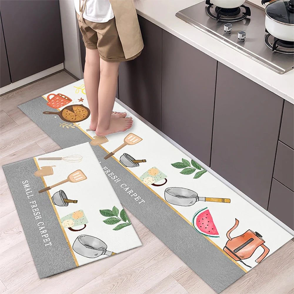 Non-Slip Crystal Velvet Kitchen Mat & Rugs for Living Room, Bedroom & Entryway