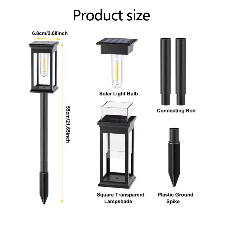 Retro Solar Pathway Lights | Warm Garden LED Decor