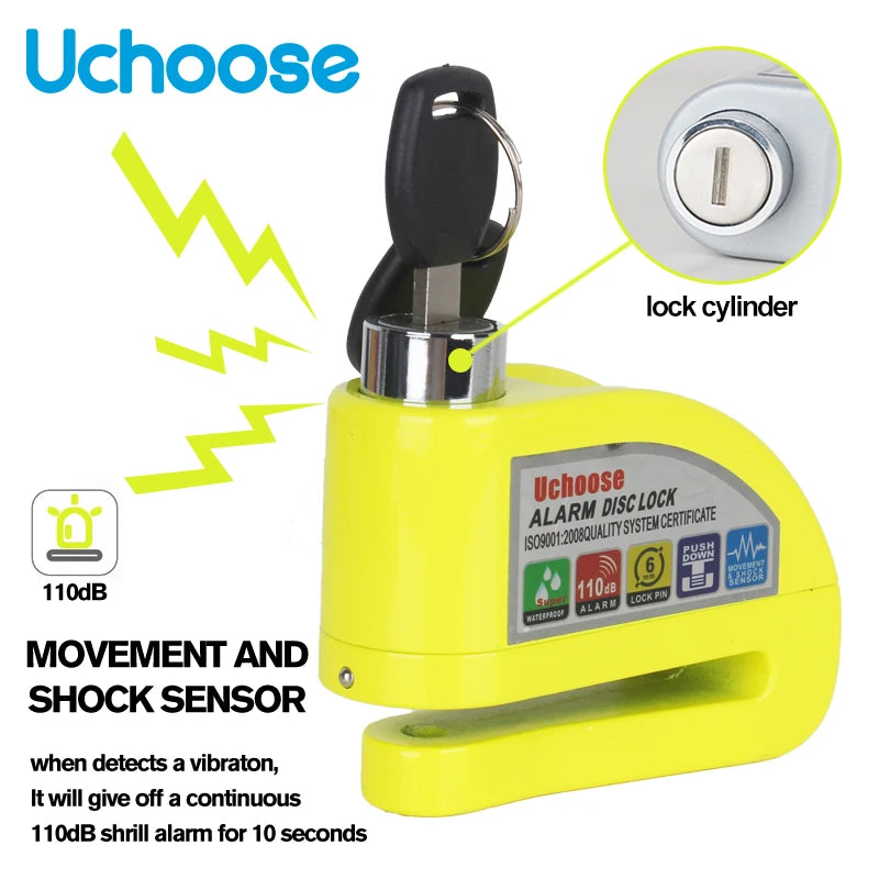 Vabena Motorcycle Disc Brake Alarm Lock | Anti-Theft Scooter Security