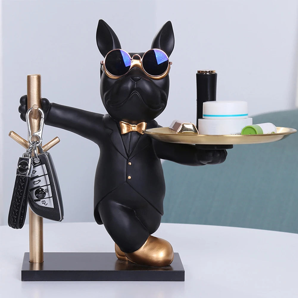 French Bulldog Sculpture with Storage Tray - Key & Coin Holder