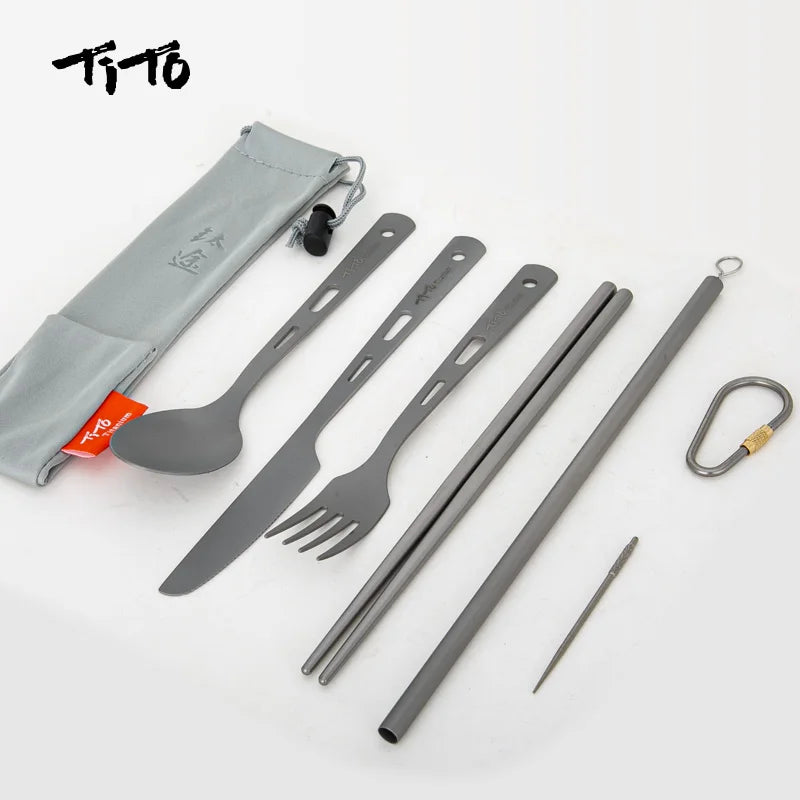 Vabena TiTo Titanium Ultralight Cutlery Set - Outdoor Adventure