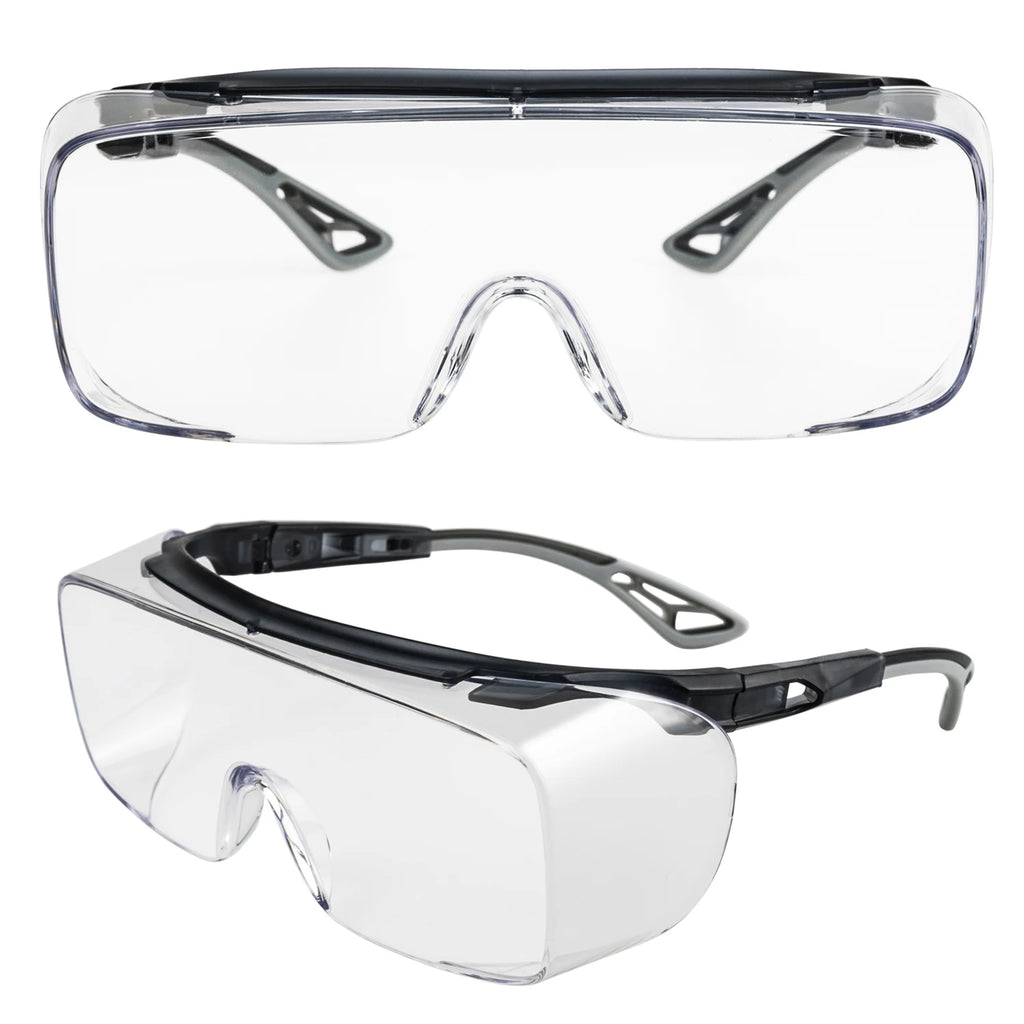 Vabena HM6 Adjustable Safety Glasses Over Glasses - ANSI Z87.1 Anti-Fog & Scratch Resistant