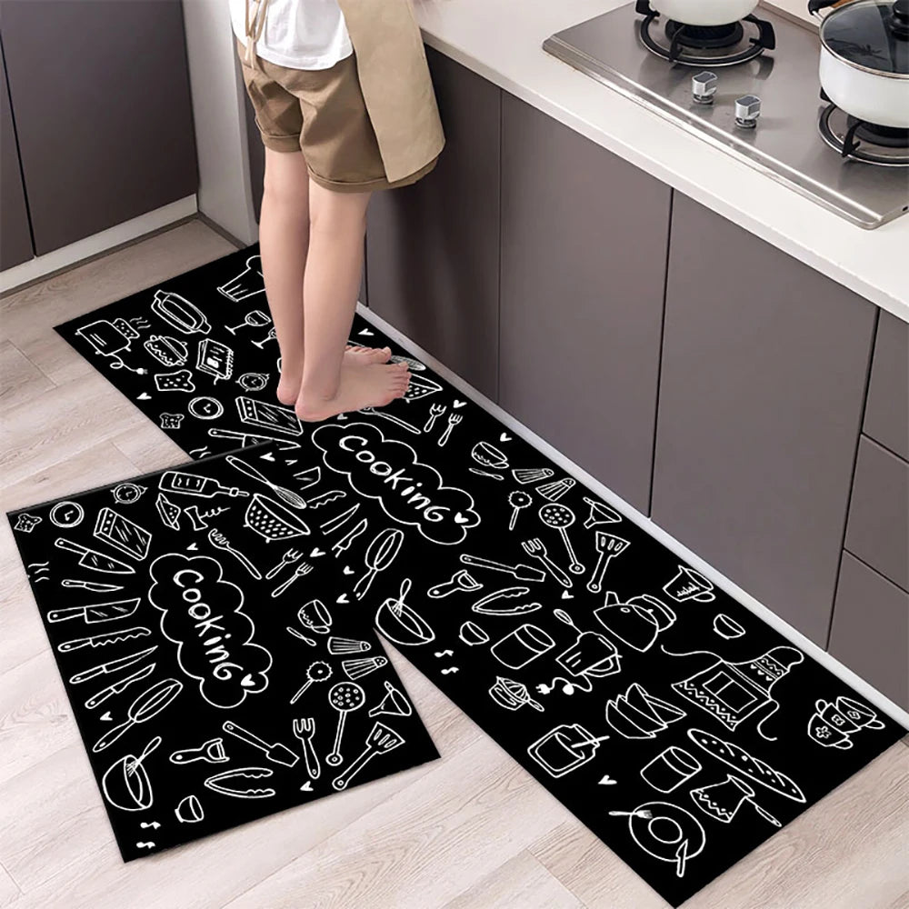 Non-Slip Crystal Velvet Kitchen Mat & Rugs for Living Room, Bedroom & Entryway