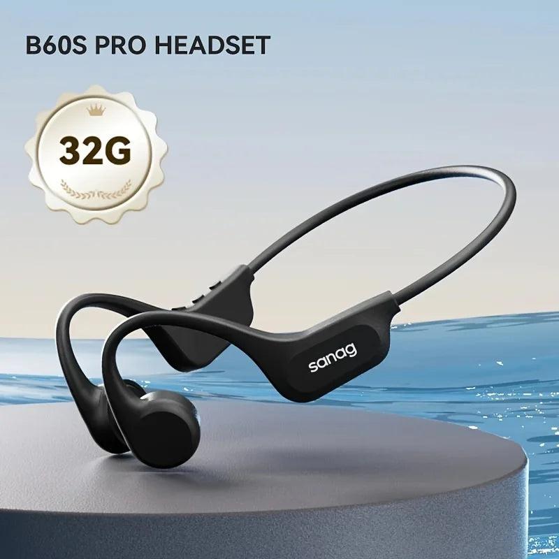 Sanag B60S Bone Conduction Swimming Headphones IPX8 Bluetooth MP3
