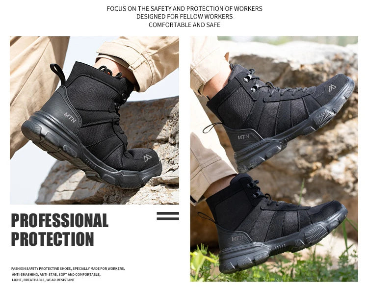 Vabena Breathable Anti-Smash Safety Boots for Work