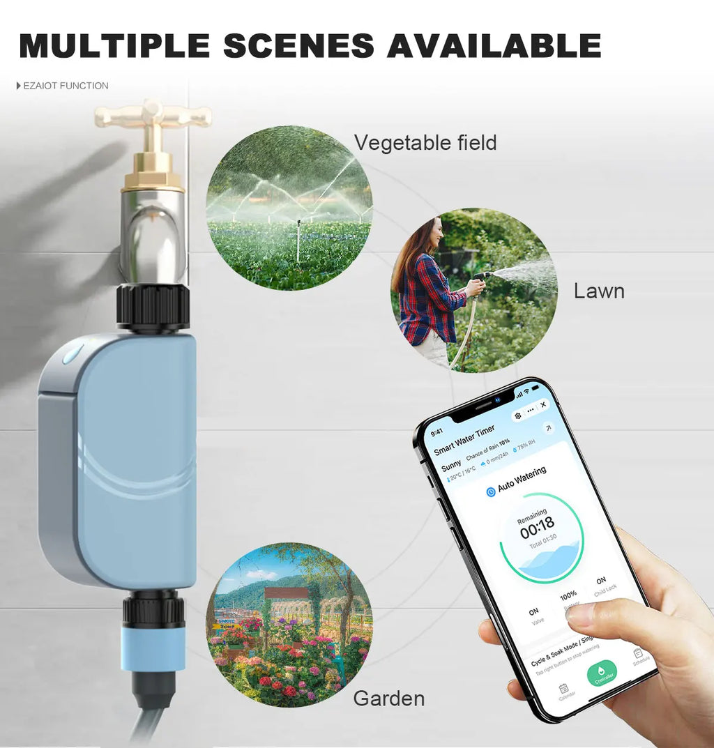 Smart WiFi Garden Watering Timer – Tuya Automatic Sprinkler & Drip System