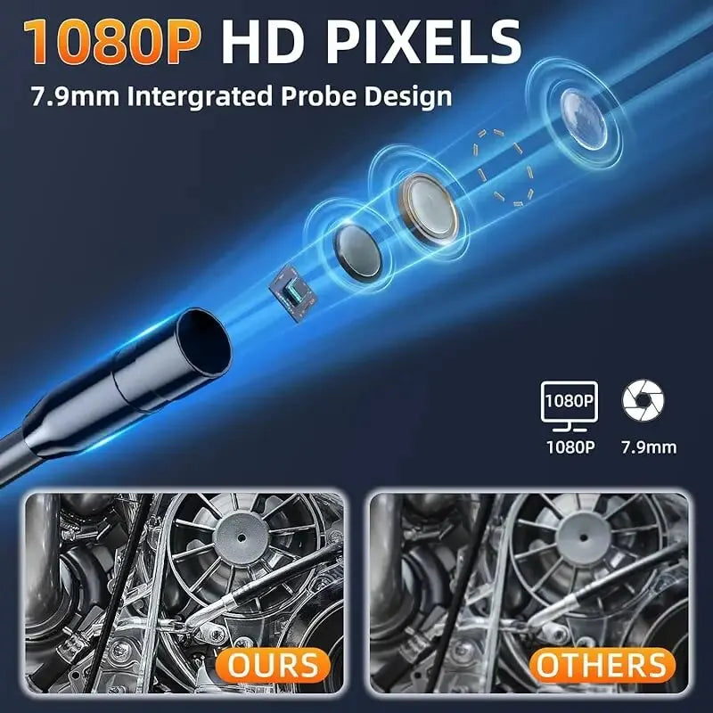 Vabena Industrial Endoscope Camera 8mm HD1080P | Car & Pipe Inspection