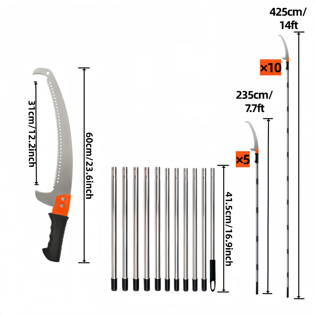 Telescopic Double-Hook Pruning Saw - Multi-functional Garden Tool