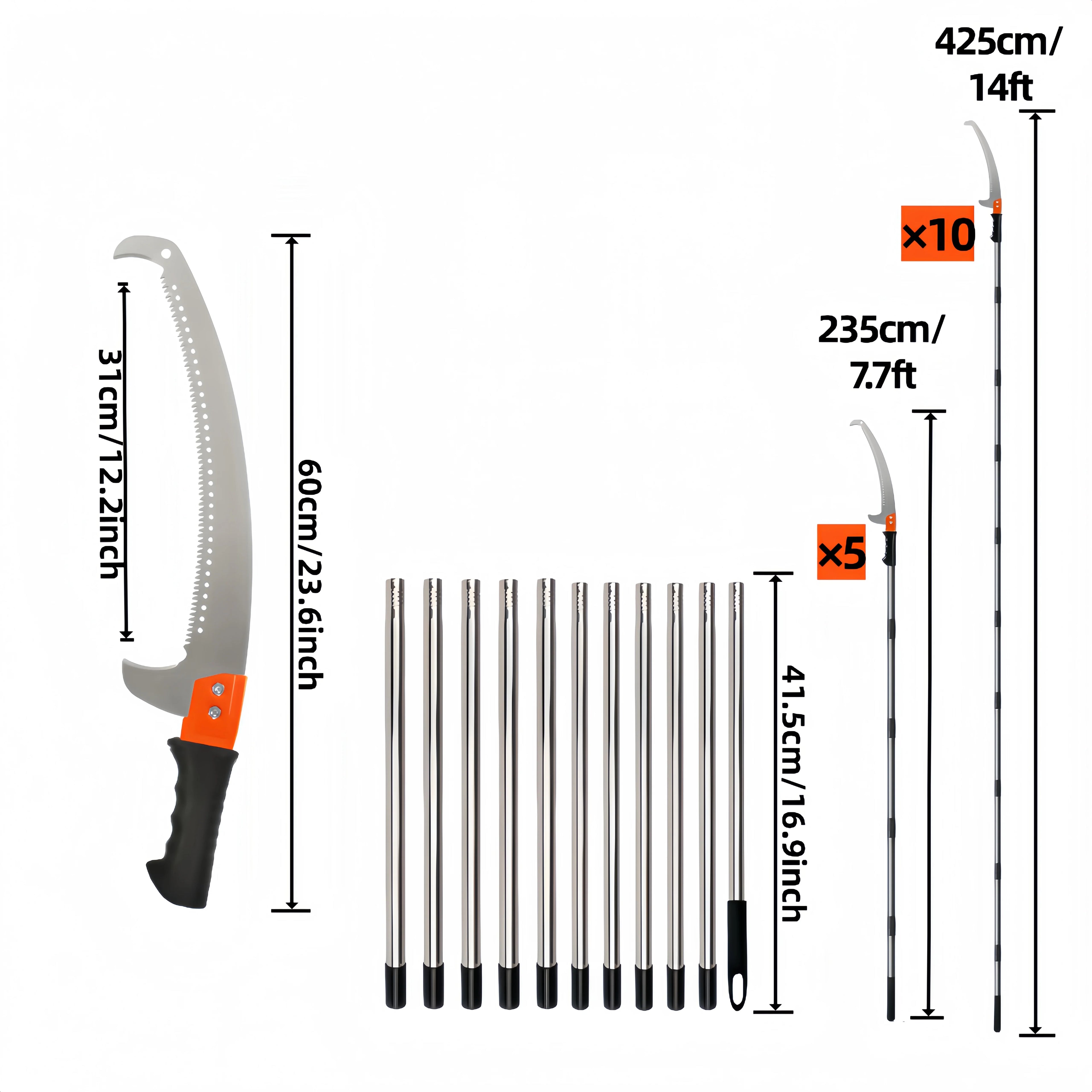 Telescopic Double-Hook Pruning Saw - Multi-functional Garden Tool