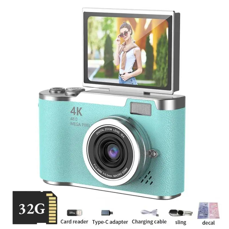 4K 48MP Digital Camera | Flip Screen & Anti-Shake