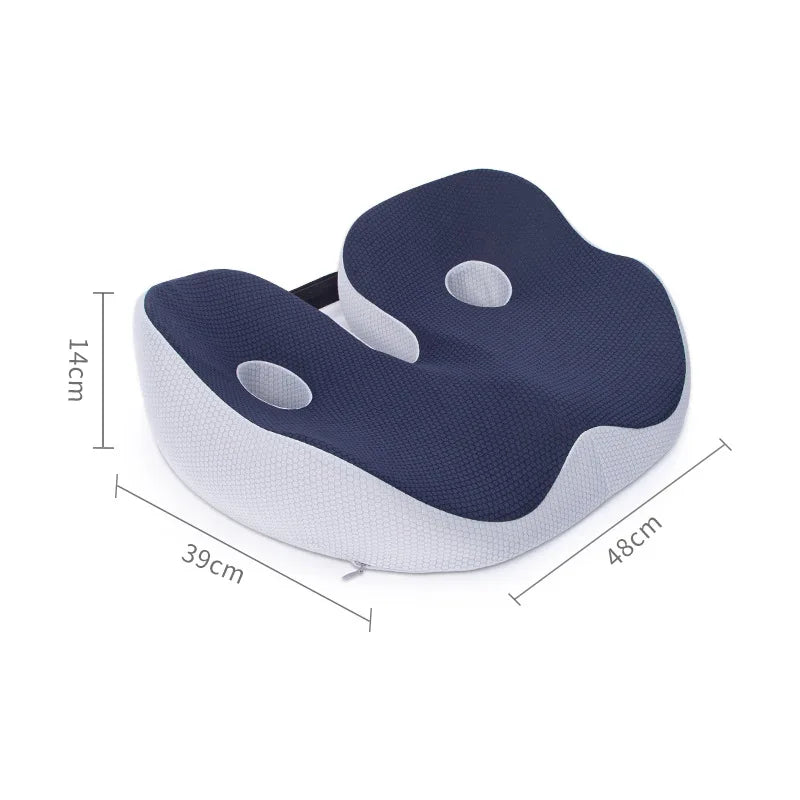 Portable Memory Foam Seat Cushion - U-Shaped Ergonomic Support for Office, Car, & Travel