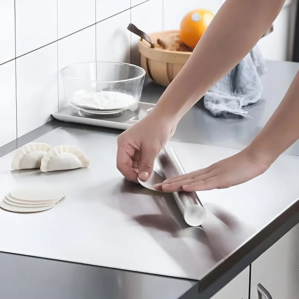 L-Shaped Stainless Steel Chopping Board - Large, Double-Sided Kitchen Tool