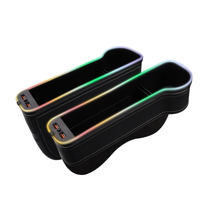 Car Seat Gap Filler & Organizer with LED & Dual USB