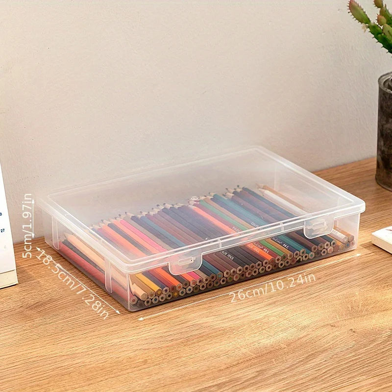 Large Transparent Pencil Case - Notebook & Marker Storage for School