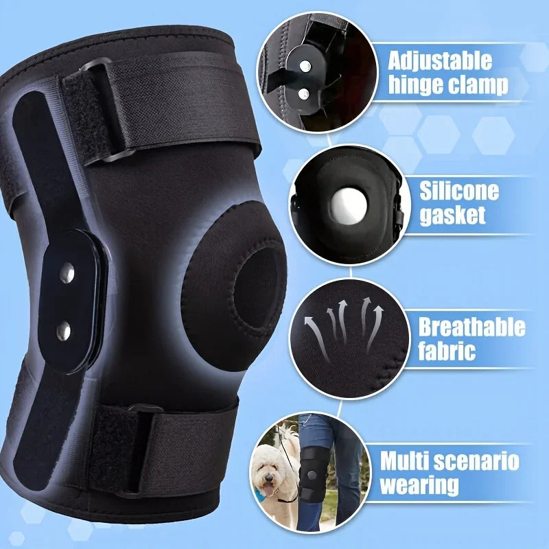 Adjustable Knee Brace with Side Stabilizers & Gel Pads for Joint Support
