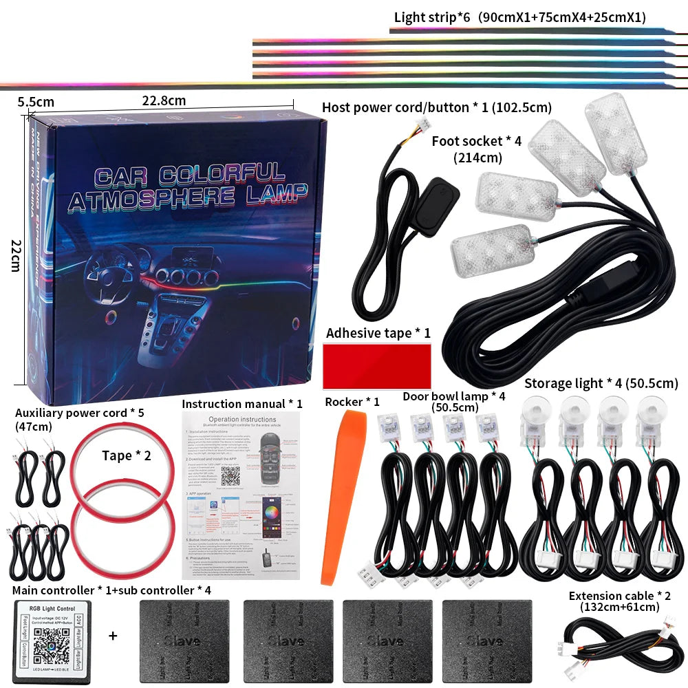 18-in-1 Dual Zone Symphony RGB Car Interior Ambient Light Kit