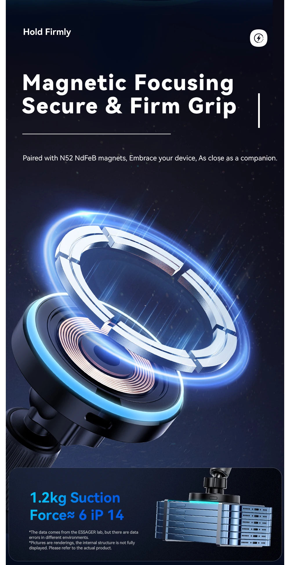 Essager 15W Magnetic Wireless Car Charger Holder - Fast & Secure Mount