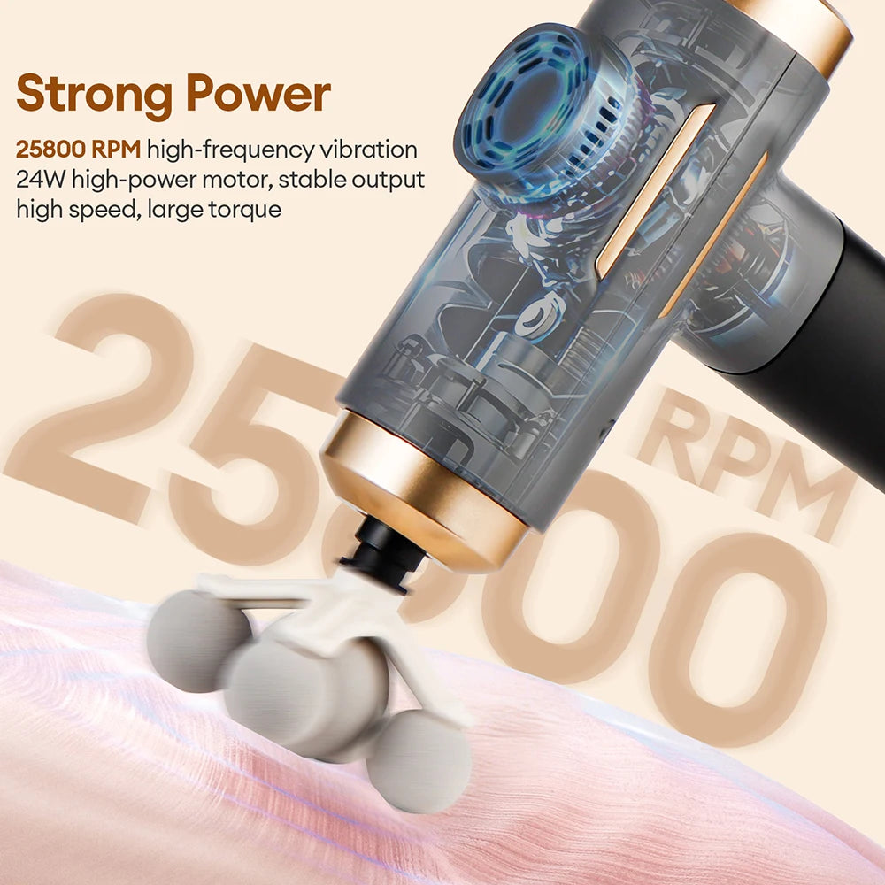 Vabena 11-in-1 Electric Massage Gun - 99 Levels for Deep Muscle Relief