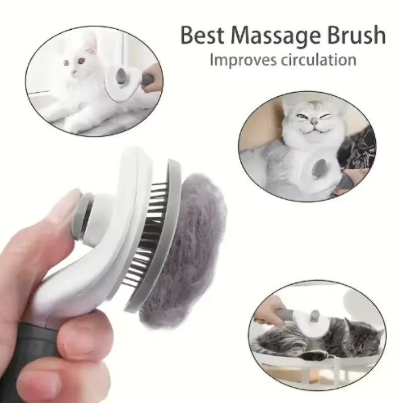 Self Cleaning Pet Brush & Dematting Comb - Dogs & Cats