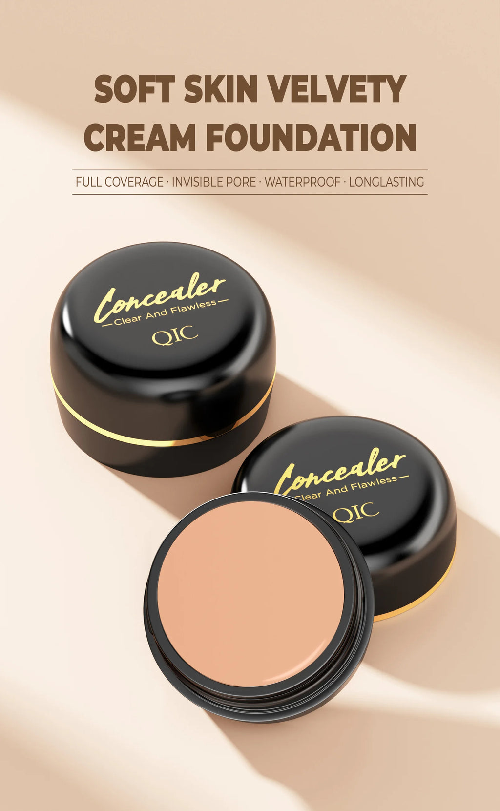 Hydrating Eye Brightening Concealer & Contour Cream - Full Coverage, Long-Lasting Makeup