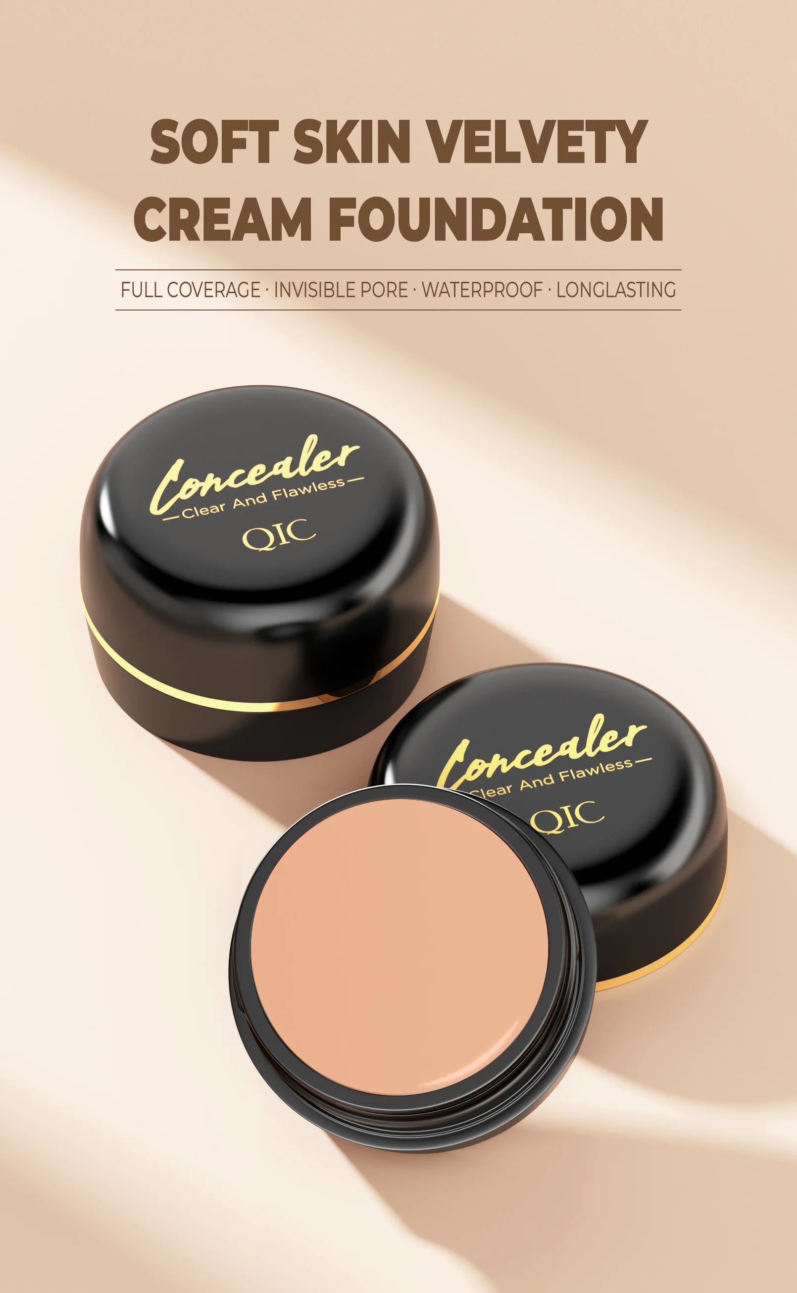 Hydrating Eye Brightening Concealer & Contour Cream - Full Coverage, Long-Lasting Makeup