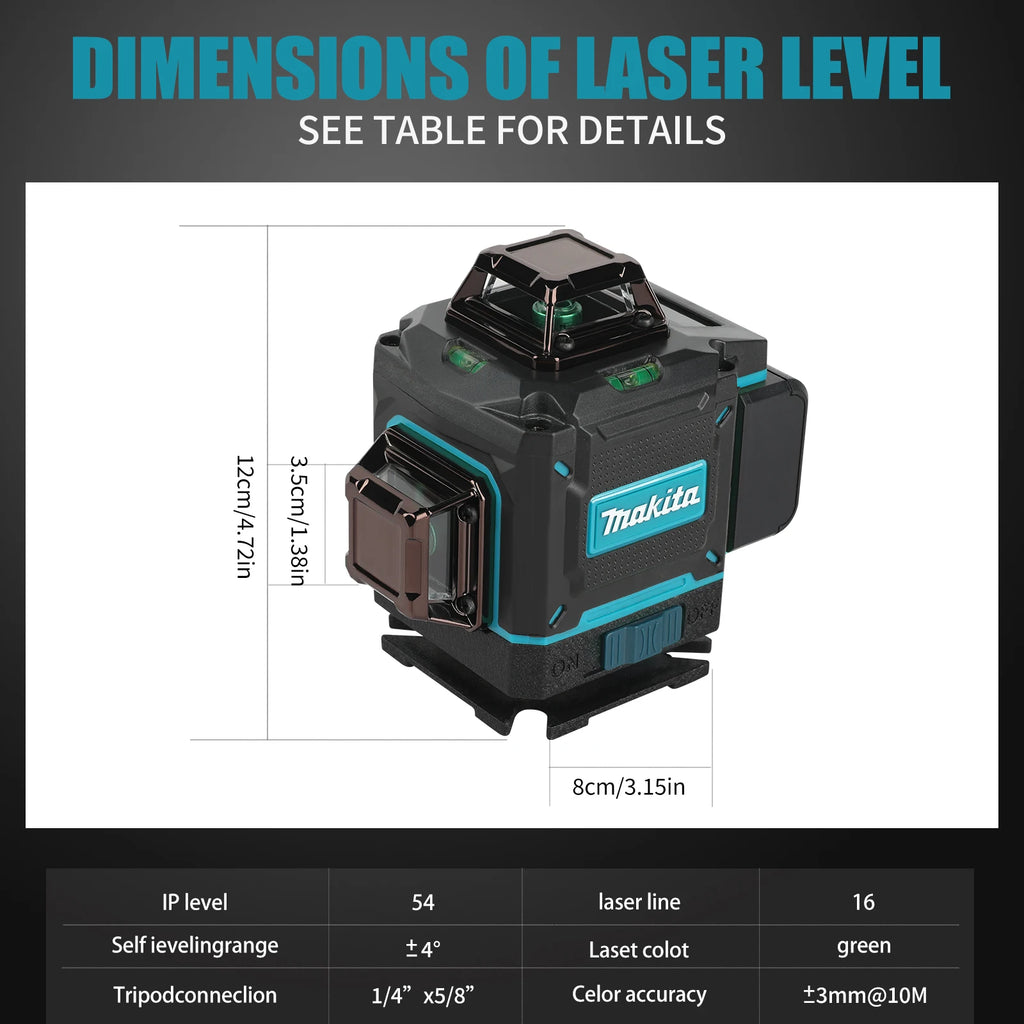 2026 Makita X4 16-Line 4D Outdoor Laser Level - Precision Grading & Layout