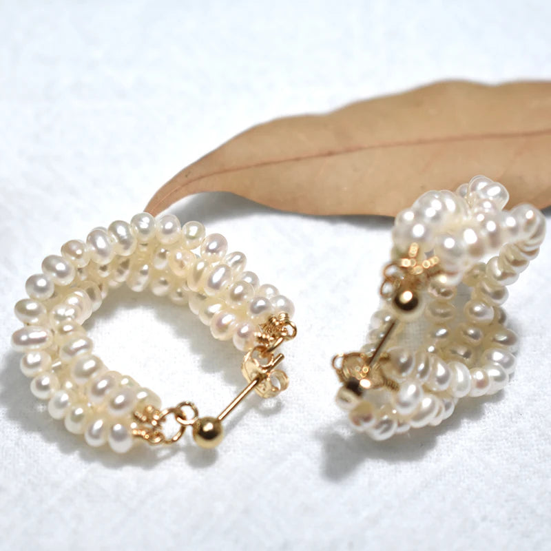 Elegant Freshwater Seed Pearl Earrings - 14K Gold Filled Jewelry