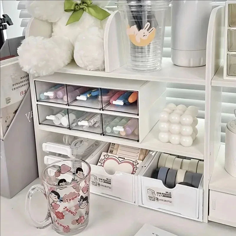 Double-Layer Desktop Organizer Rack - Stationery & Cosmetics Storage