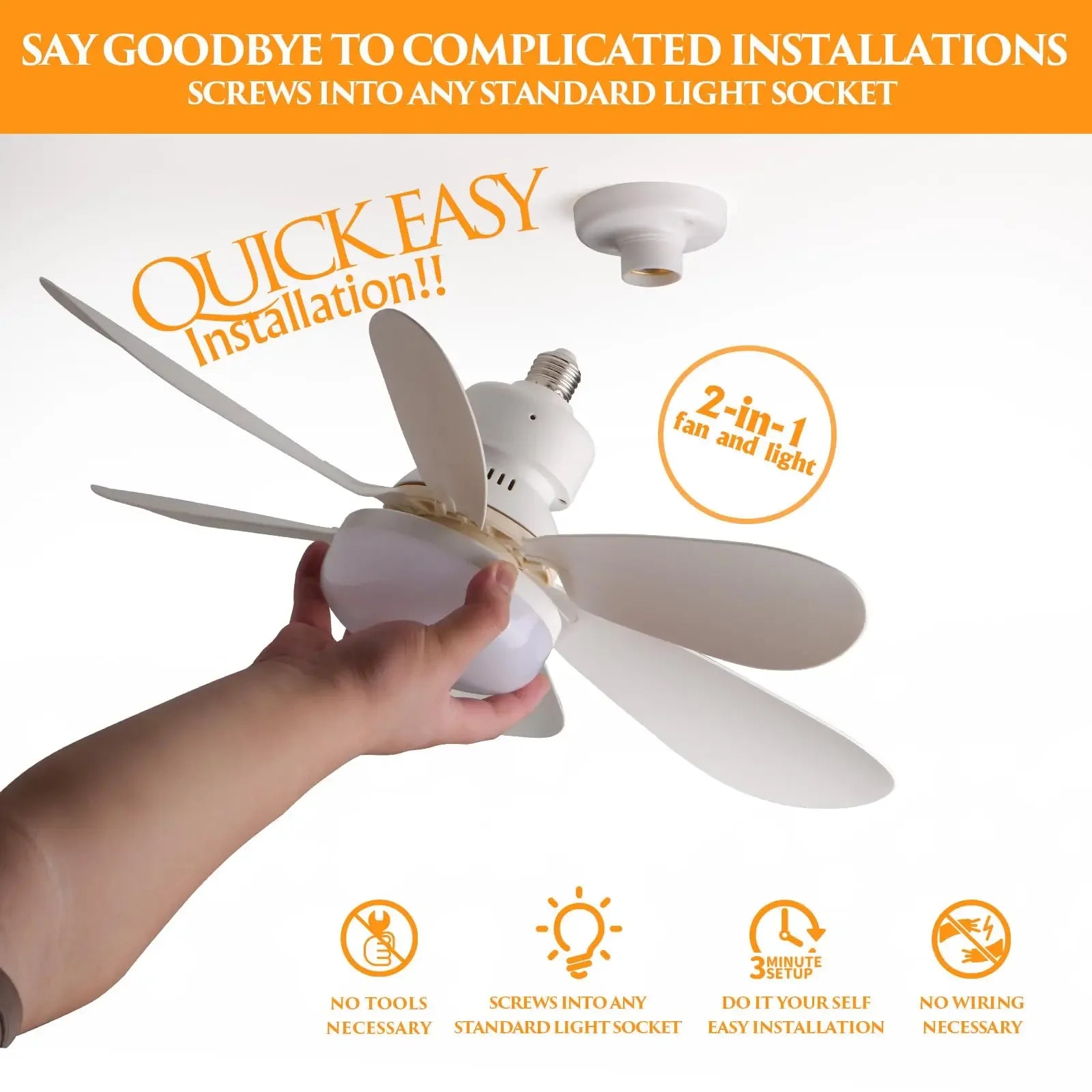 Vabena LED 40W Ceiling Fan Light E27 with Remote Dimming