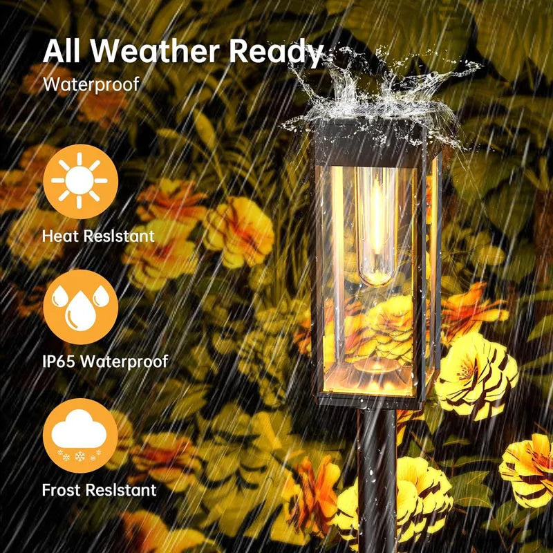 Retro Solar Pathway Lights | Warm Garden LED Decor