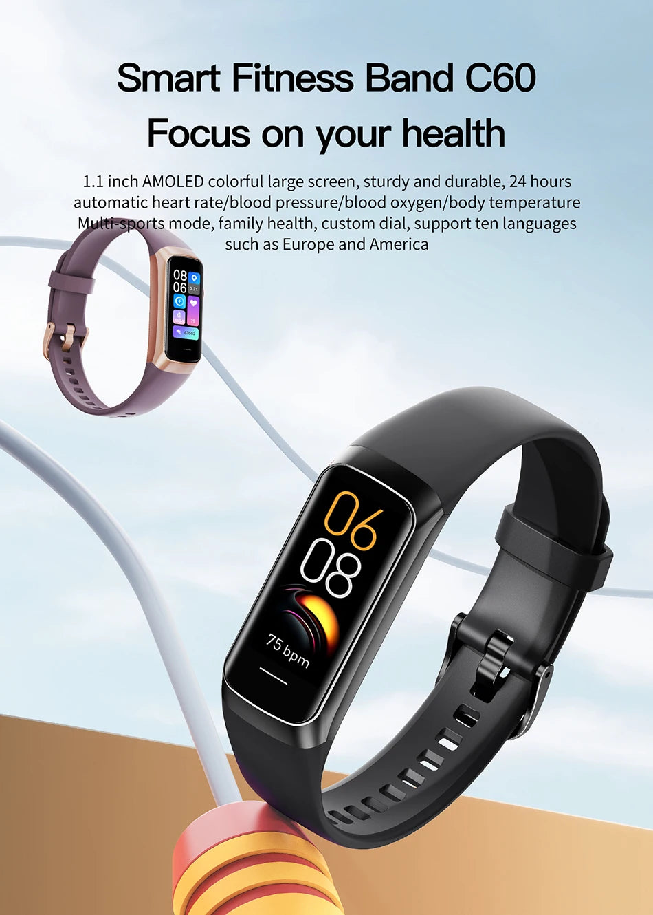 LIGE AMOLED Smartwatch - Heart Rate & Fitness Tracker