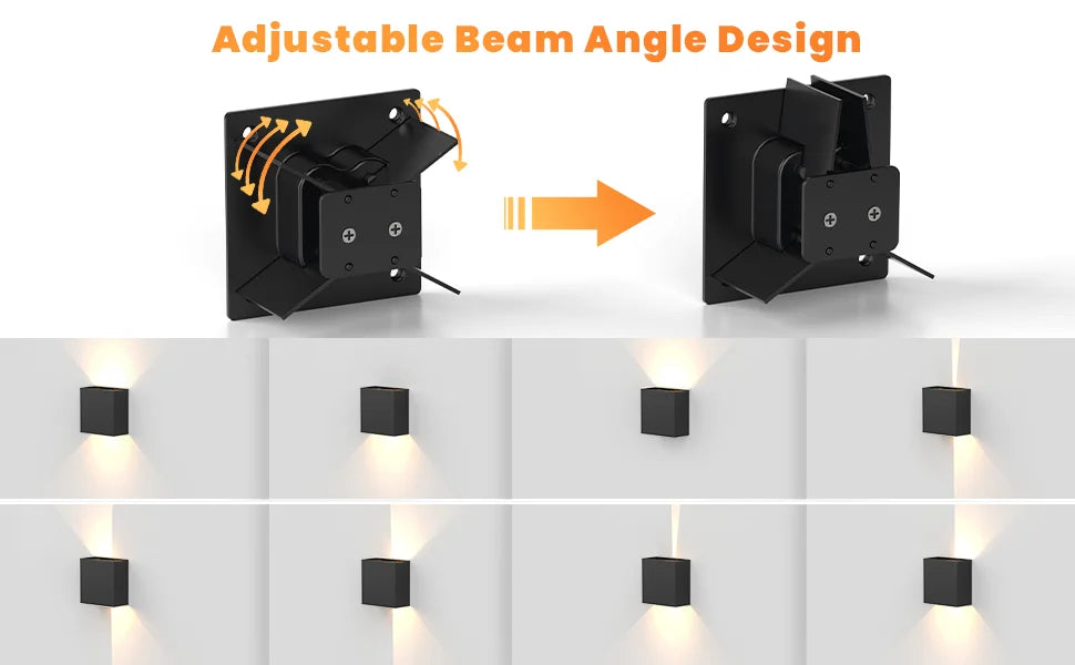 KICAAO 6W LED Wall Sconces - Modern Indoor & Outdoor IP65 Lighting