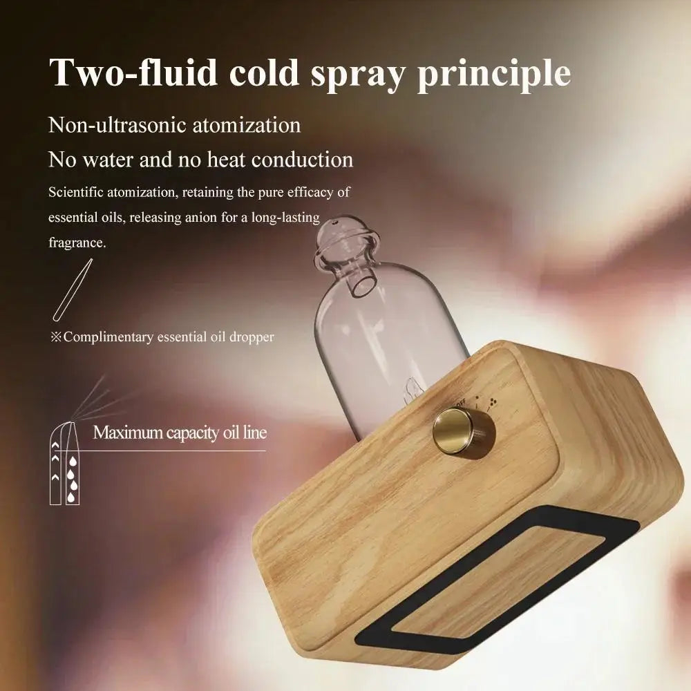 YCTMO Glass & Wood Grain Aroma Diffuser | Essential Oil Diffuser